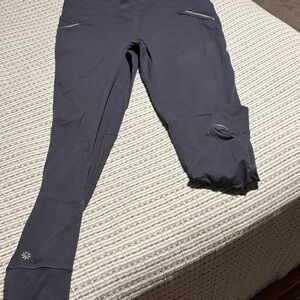 Athleta charcoal/Black High-Waisted Leggings with back zippered pocket, XL-tall